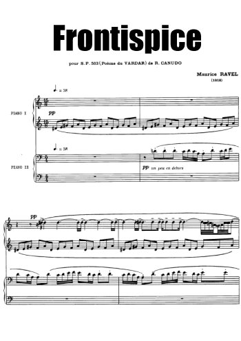 Frontispice pour deux pianos Partitions gratuites